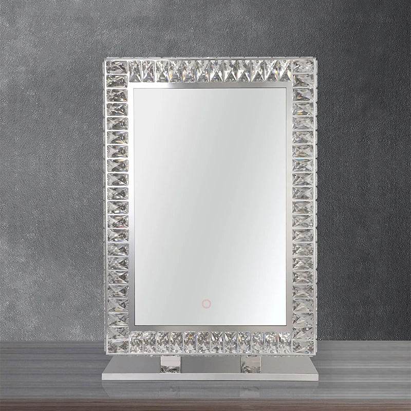 Crystal-Framed-Mirror Led Diamond Salon Crystal Mirror Light for Apartment Hotel Project - My Store