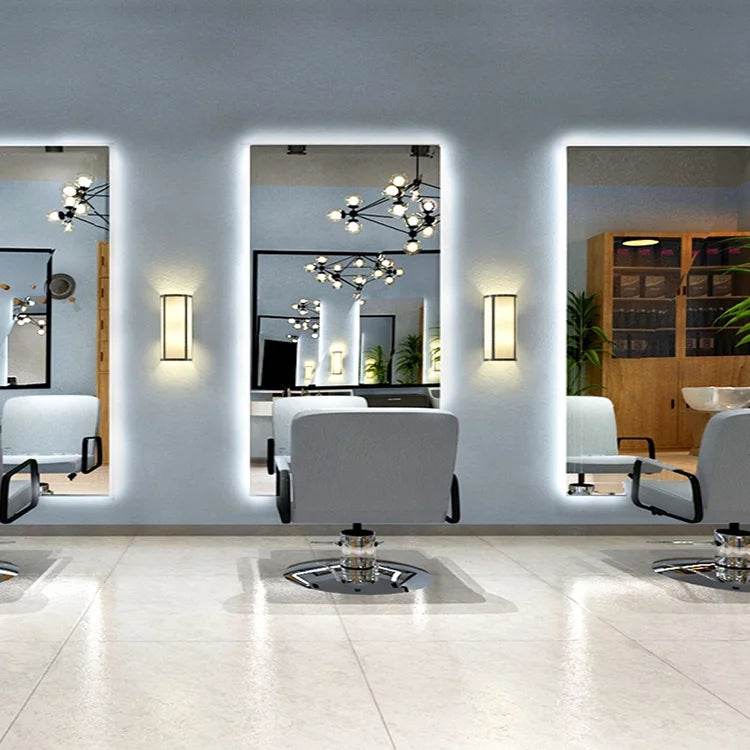 Full Body Mirror With Lights Touch Control Wall Mounted LED Long Length Mirror Backlit Light Vertical for Bathroom - My Store