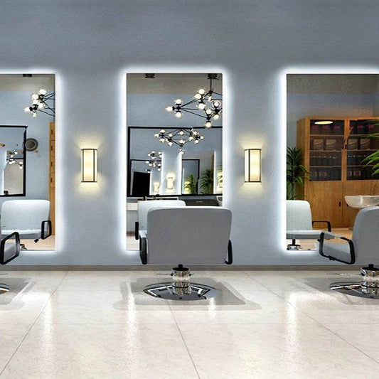 Full Body Mirror With Lights Touch Control Wall Mounted LED Long Length Mirror Backlit Light Vertical for Bathroom - My Store