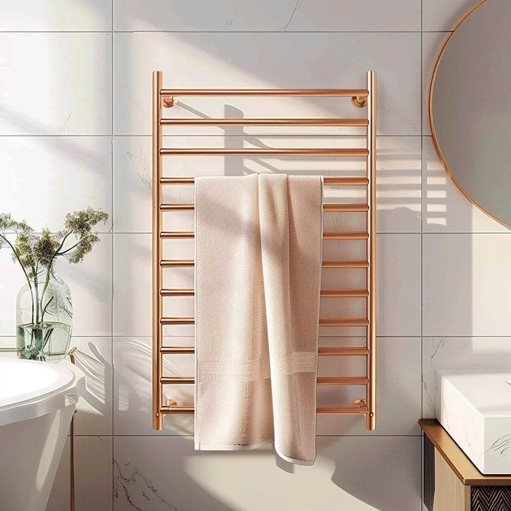 Custom Waterproof Large Hot Machine Salon Shelf Heater Smart Electric Radiator Bathroom Stainless Steel Black Towel Rack Warmer - My Store