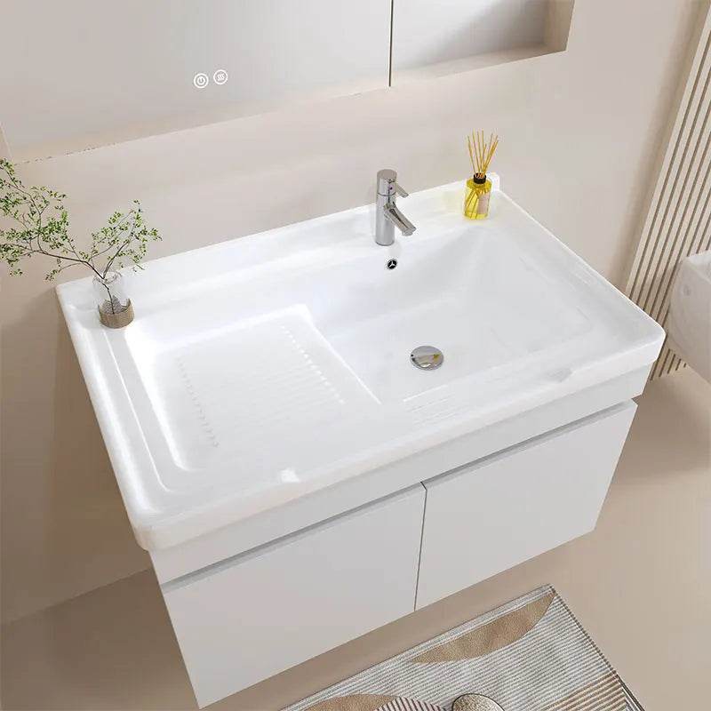 Modern Stainless Steel Single Small Bathroom Vanity Cabinet With Sink - My Store