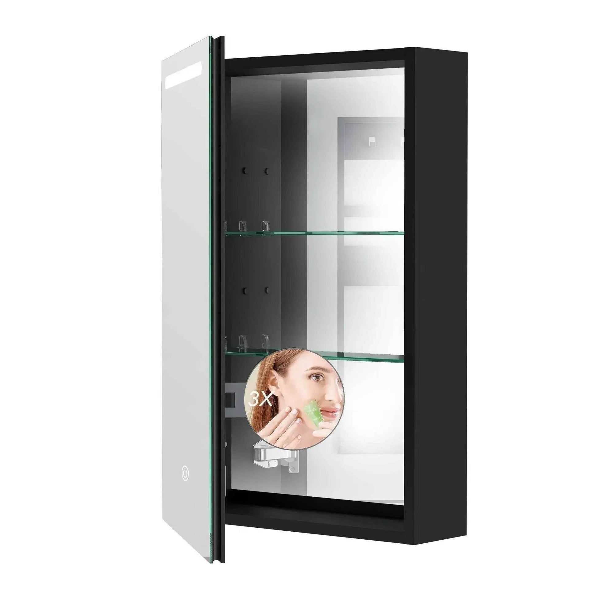 Modern Wall Mounted Stainless Steel Salon Vanity Wash Basin Bathroom Storage Jewelry Cabinets Set With Led Mirror - My Store