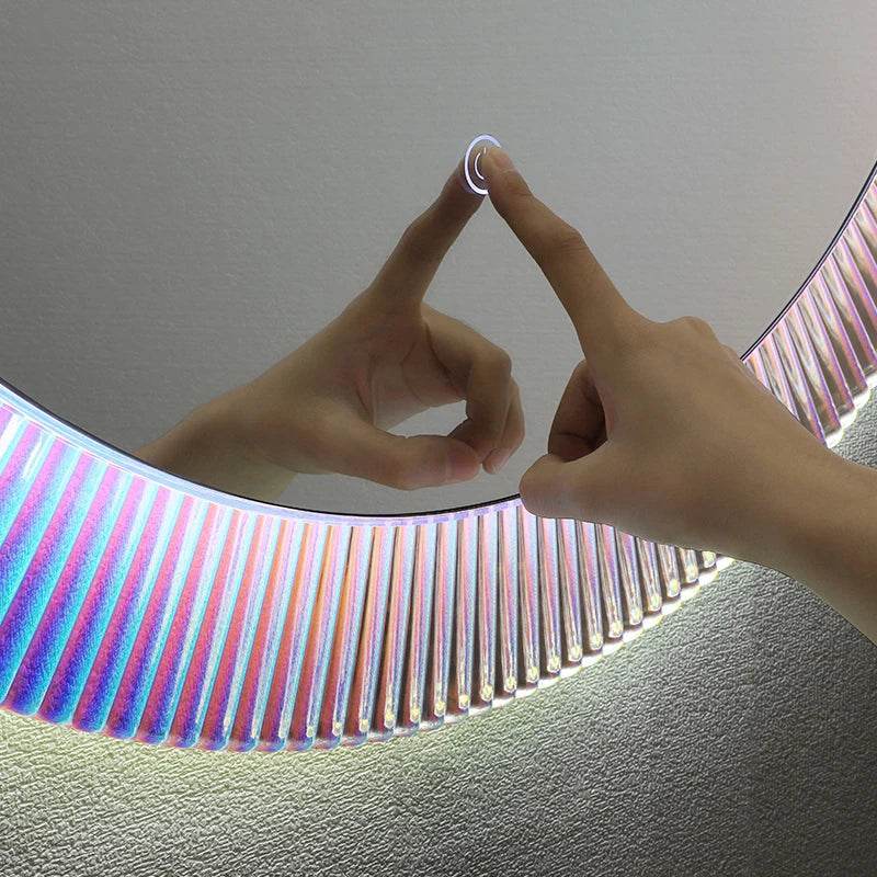 Round Led Makeup Smart Mirror Bathroom With Led Light Touch Screen Led Bath Smart Mirror for Bathroom - My Store