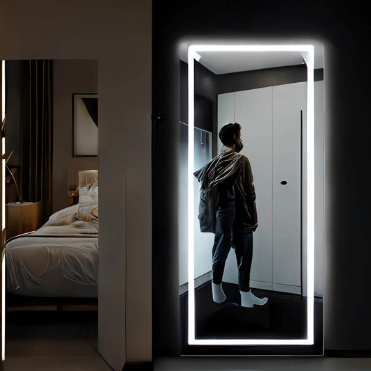 Modern Wall Mounted Full Length Touch Screen Makeup Bath Vanity Smart Mirror With Led Lights for Hotel Home Bathroom - My Store