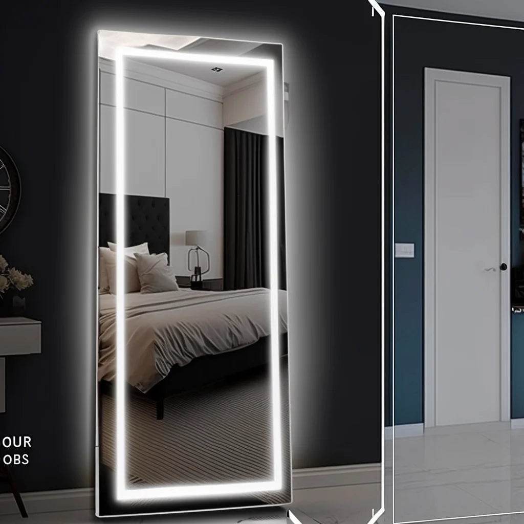 Modern Wall Mounted Full Length Touch Screen Makeup Bath Vanity Smart Mirror With Led Lights for Hotel Home Bathroom - My Store