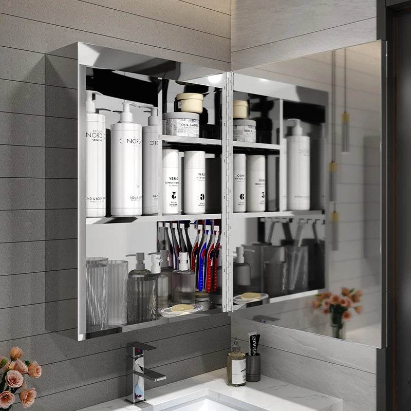 Factory Price Custom Bathroom Storage Mirror Cabinet Modern Vanity Wall Mounted Design Mdf Bathroom Cabinet With Mirror - My Store